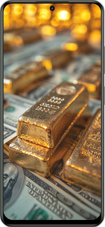 TPU чехол Слитки и доллары для Realme Realme 12 5G - 6105b-3705 изображение 