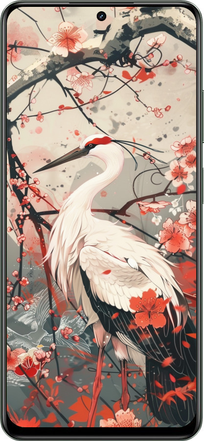 TPU чехол Аист в цвету сакуры для Realme Realme 13 5G - 6109b-3916 изображение 