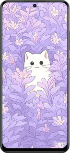 Силиконовый чехол Котик в цветах для Realme Realme 12 5G - 6390u-3705 изображение 