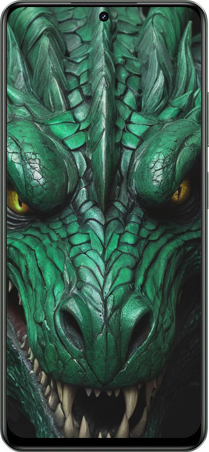 Силиконовый чехол Зелёный дракон v2 для Realme Realme 12 5G - 5817u-3705 изображение 