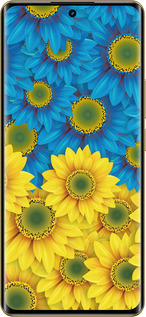 Силиконовый чехол Жёлто-голубые цветы для Realme Realme 12 Pro - 1048u-3649 изображение 