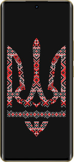 Силиконовый чехол Герб - вышиванка на черном фоне для Realme Realme 12 Pro - 1196u-3649 изображение 