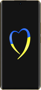Силиконовый чехол Жёлто-голубое сердце для Realme Realme 12 Pro - 885u-3649 изображение 