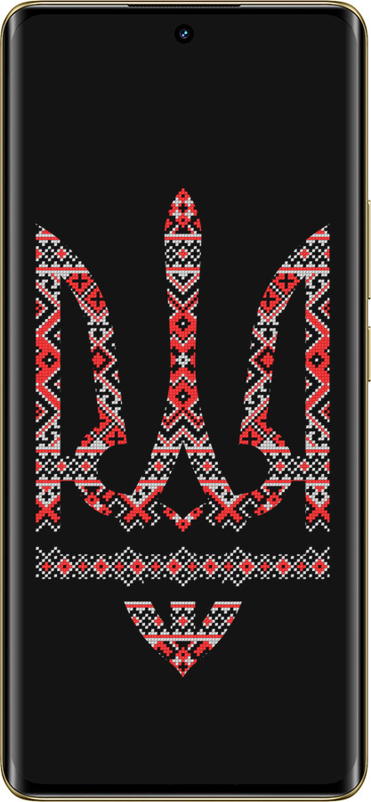 Силиконовый чехол Герб - вышиванка на черном фоне для Realme Realme 12 Pro - 1196u-3649 изображение 