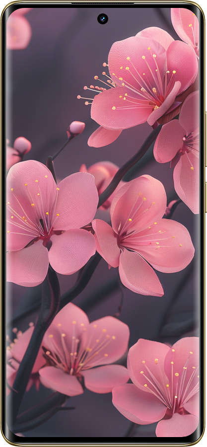 Силиконовый чехол Пурпурная сакура для Realme Realme 12 Pro - 6075u-3649 изображение 