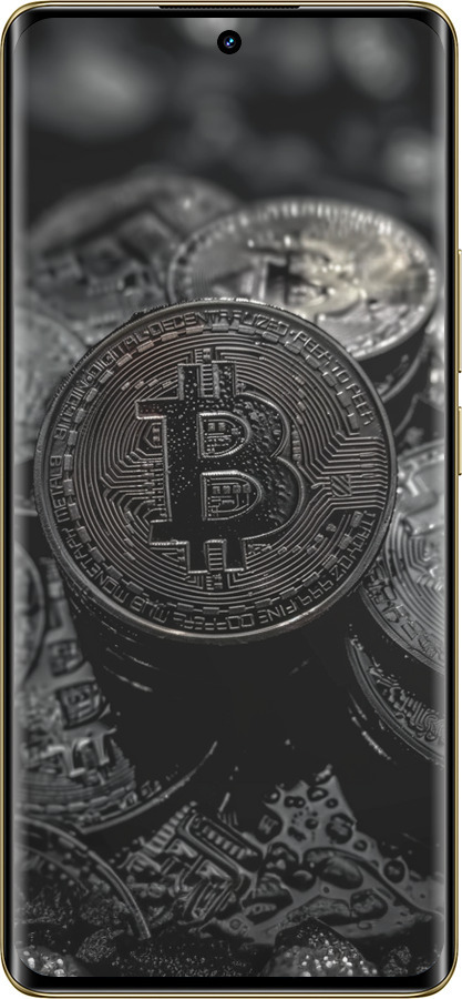 Силіконовий чехол Black Bitcoin для Realme Realme 12 Pro - 6090u-3649 изображение 