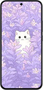 Силіконовий чехол Котик в цветах для Realme 15T 5G - 6390u-4159 изображение 