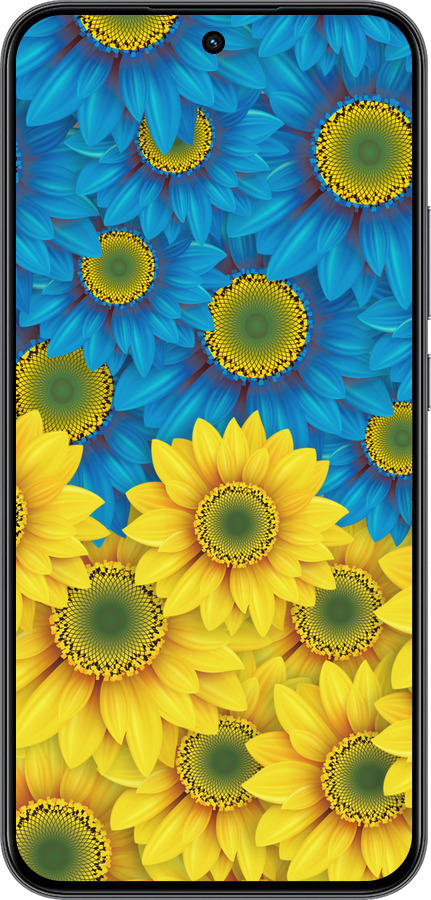Силиконовый чехол Жёлто-голубые цветы для Realme 15T 5G - 1048u-4159 изображение 