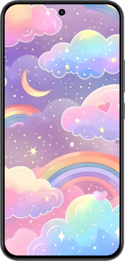 Силиконовый чехол Облака и радуга для Realme 15T 5G - 6312u-4159 изображение 