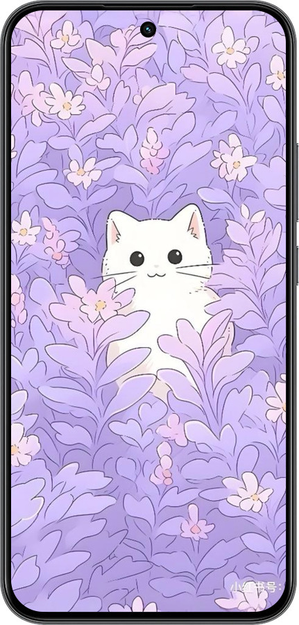 Силіконовий чехол Котик в цветах для Realme 15T 5G - 6390u-4159 изображение 