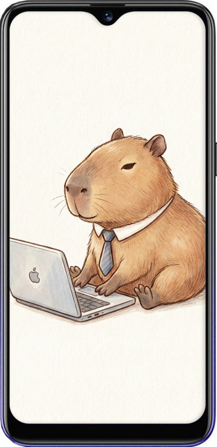 Силиконовый чехол Funny Capybara CEO Working для Realme 3 - 6777u-1869 изображение 