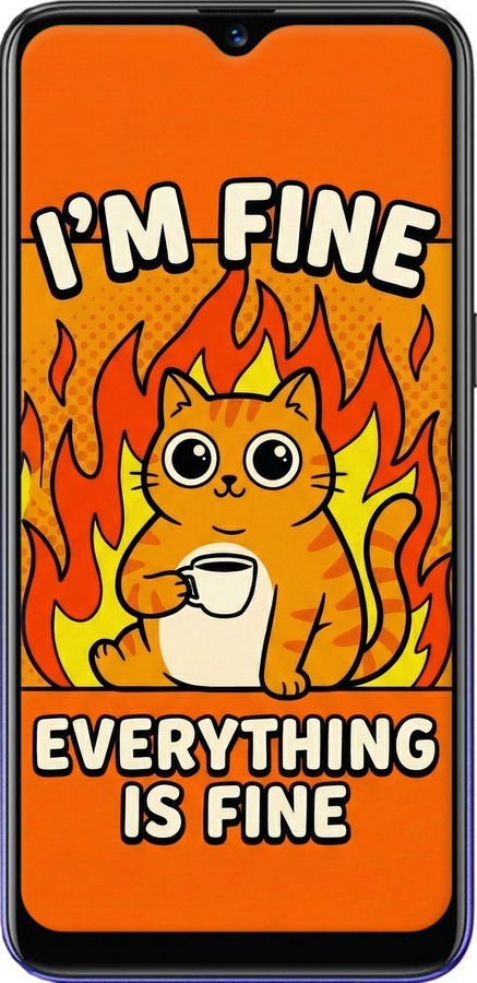 Силиконовый чехол Funny Cat для Realme 3 - 6786u-1869 изображение 