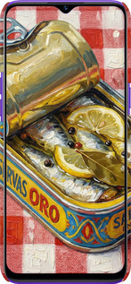 3D пластиковый матовый чехол Vintage Sardine Tin Phone для Realme 6i - 6772m-2059 изображение 