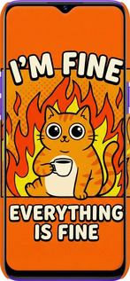 3D пластиковый матовый чехол Funny Cat для Realme 5 - 6786m-1862 изображение 