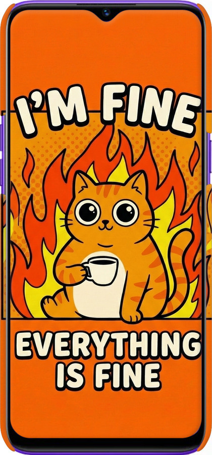 3D пластиковый матовый чехол Funny Cat для Realme 5 - 6786m-1862 изображение 