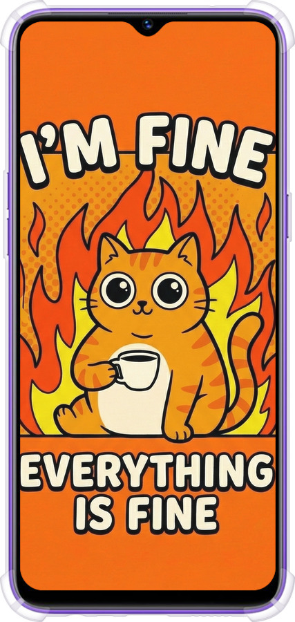 Силіконовий протиударний с посиленими кутами чехол Funny Cat для Realme 5 - 6786sp-1862 изображение 