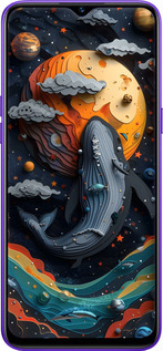 2D пластиковый чехол Кит в космосе для Realme 5 - 6328t-1862 изображение 