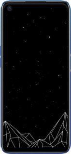 TPU чехол Черно белые абстрактные горы для Realme 6 - 6437b-1913 изображение 
