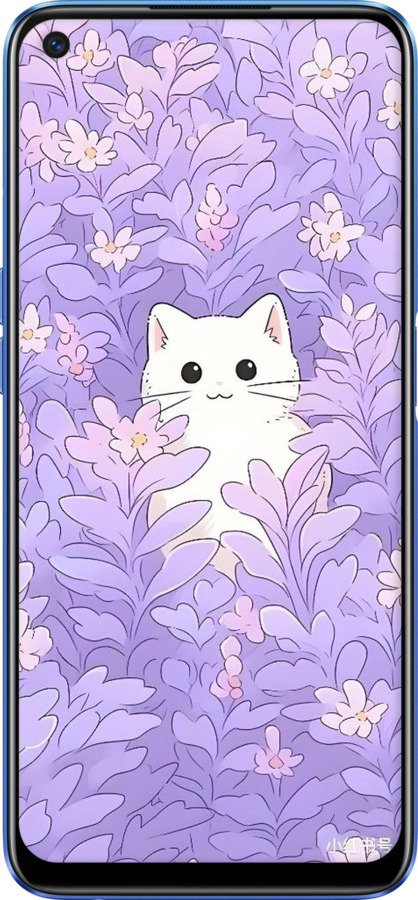 TPU чехол Котик в цветах для Realme 6 - 6390b-1913 изображение 