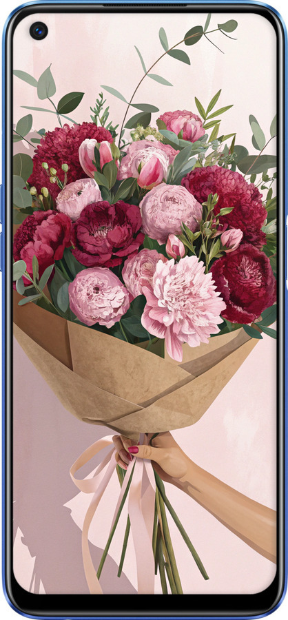 TPU чехол Пионы 1 для Realme 6 - 6705b-1913 изображение 