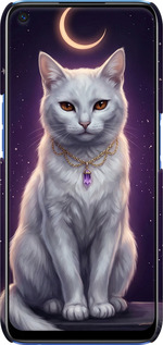 3D пластиковий матовий чехол Mystic White Cat Gothic Dark Purple Gold для Realme 6 - 6805m-1913 изображение 