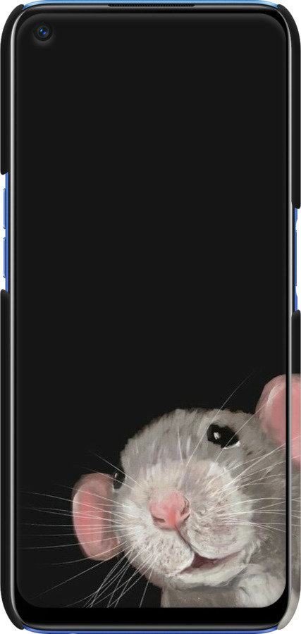 3D пластиковый матовый чехол The Peeking Rat для Realme 6 - 6442m-1913 изображение 