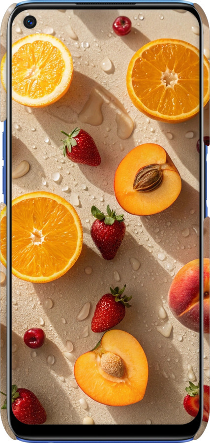 3D пластиковый матовый чехол Фрукты 3 для Realme 6 - 6703m-1913 изображение 