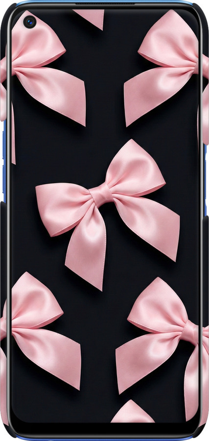 3D пластиковый матовый чехол Coquette Ribbons Dark Coquette для Realme 6 - 6767m-1913 изображение 