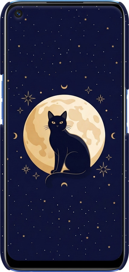 3D пластиковий матовий чехол Cute Cat Celestial/Witchy для Realme 6 - 6787m-1913 изображение 