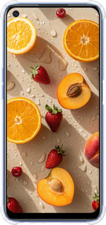 Силіконовий протиударний с посиленими кутами чехол Фрукти 3 для Realme 6 - 6703sp-1913 изображение 