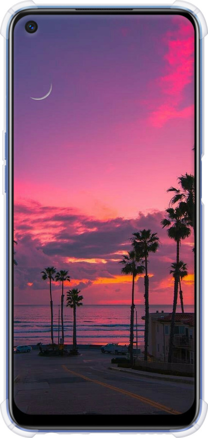 Силикон с усиленными углами чехол Пальмы для Realme 6 - 5873sp-1913 изображение 