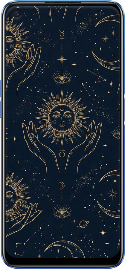 2D пластиковый чехол Celestial Harmony: Sun & Moon Gold Mystic Pattern для Realme 6 - 6778t-1913 изображение 