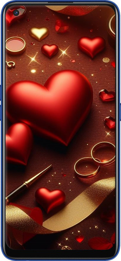 2D пластиковий чехол Сердечки v3 для Realme 7 Pro - 5833t-2082 изображение 