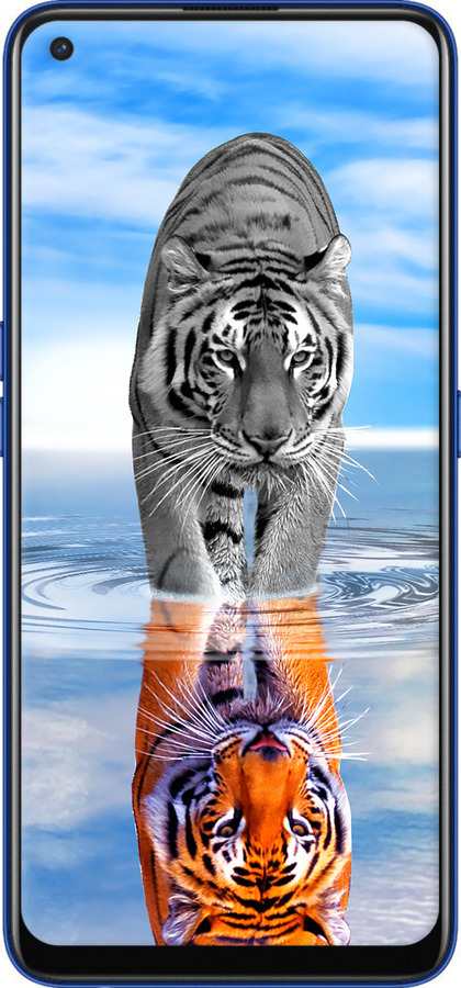 2D пластиковий чехол Тигр для Realme 7 Pro - 6016t-2082 изображение 
