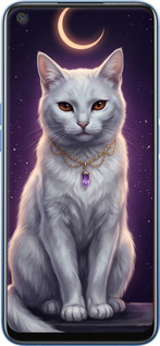 TPU чехол Mystic White Cat Gothic Dark Purple Gold для Realme 7 - 6805b-2081 изображение 