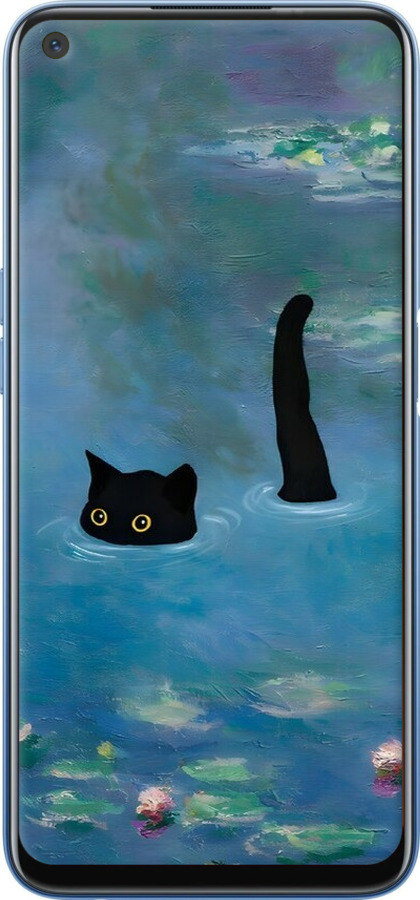 TPU чехол Із зображенням кота та водяної лілії Monet для Realme 7 - 6519b-2081 изображение 