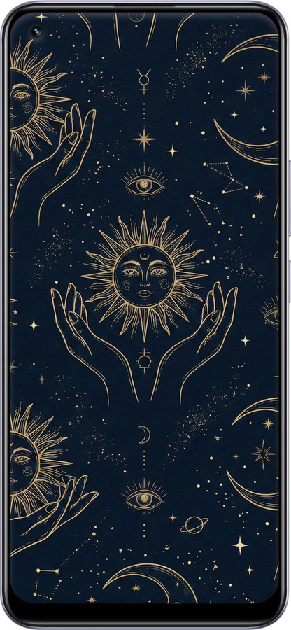 TPU чехол Celestial Harmony: Sun & Moon Gold Mystic Pattern для Realme 8 - 6778b-2303 изображение 