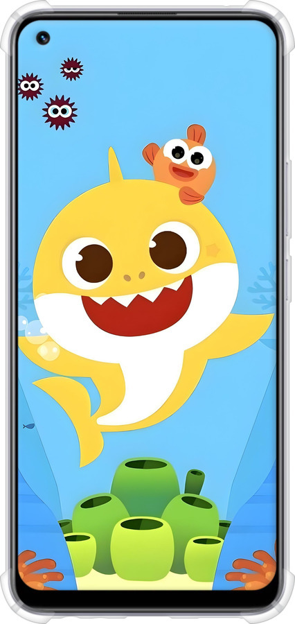 Силіконовий протиударний с посиленими кутами чехол Бейби Шарк для Realme 8 - 6303sp-2303 изображение 