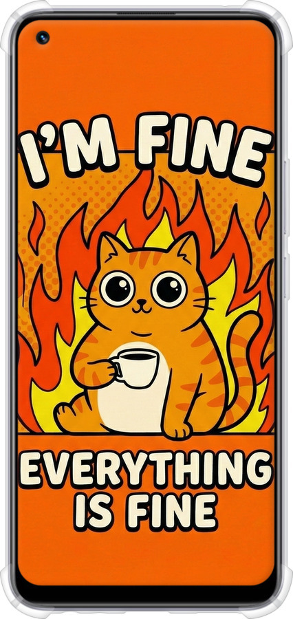 Силикон с усиленными углами чехол Funny Cat для Realme 8 - 6786sp-2303 изображение 