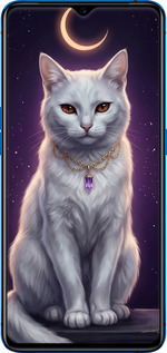 Силіконовий чехол Mystic White Cat Gothic Dark Purple Gold для Realme X2 Pro - 6805u-1866 изображение 