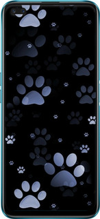 Силіконовий чехол З синіми відбитками лап для Realme X50 - 6441u-1894 изображение 