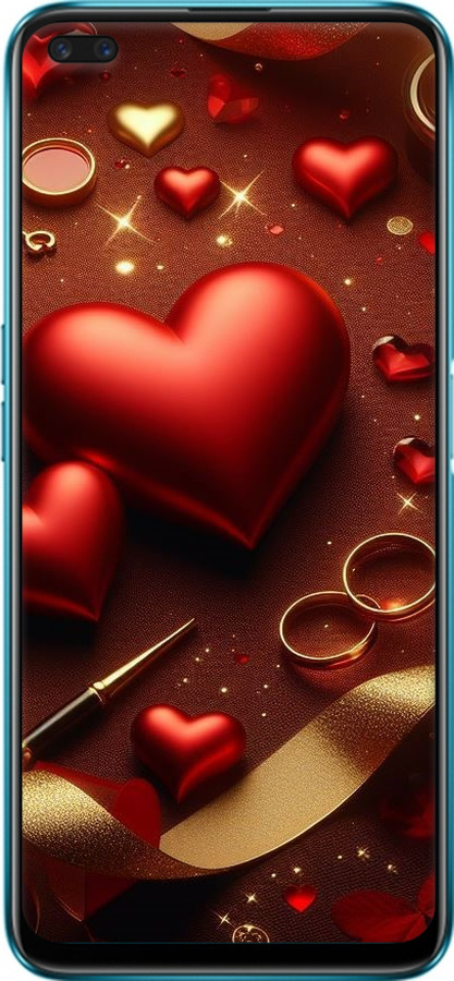 Силиконовый чехол Сердечки v3 для Realme X50 - 5833u-1894 изображение 