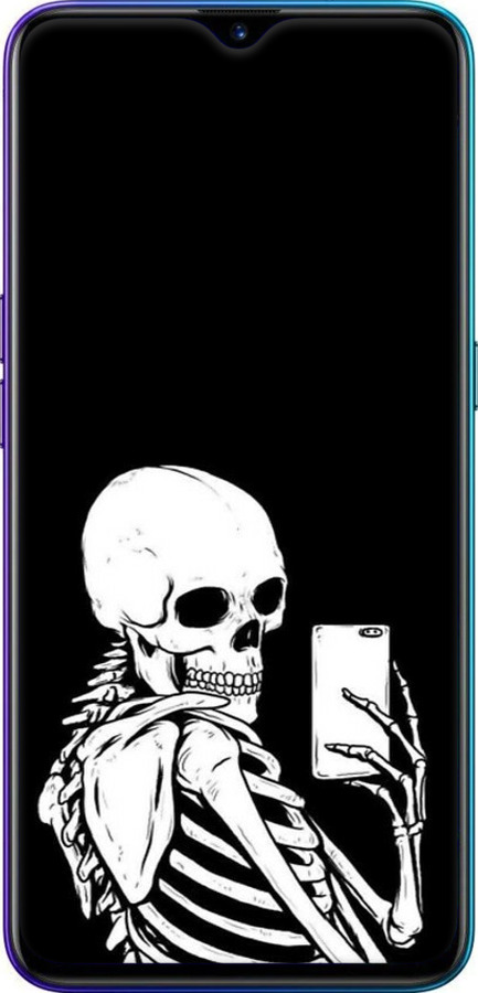 2D пластиковый чехол Скелет делает Selfie для Realme XT - 6535t-1868 изображение 