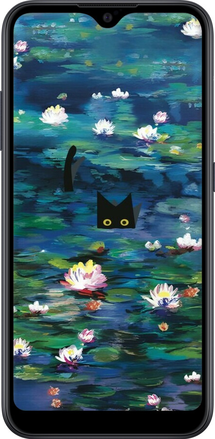 TPU чехол Чехол с изображением водяных лилий Моне и кошек для Samsung Galaxy A01 A015F - 6399b-1842 изображение 