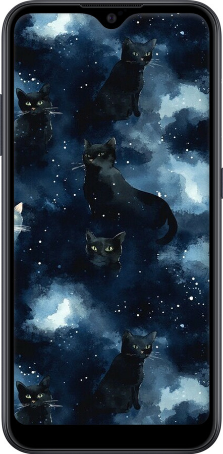 TPU чехол Зображення котиків з темною аквареллю для Samsung Galaxy A01 A015F - 6521b-1842 изображение 