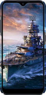 3D пластиковый матовый чехол Военный корабль, world of tanks, wargaming для Samsung Galaxy A01 A015F - 6461m-1842 изображение 