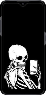 3D пластиковий матовий чехол Скелет робить Selfie для Samsung Galaxy A01 A015F - 6535m-1842 изображение 