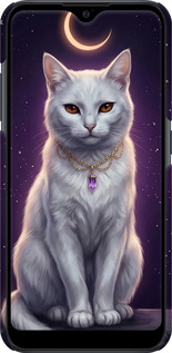 3D пластиковый матовый чехол Mystic White Cat Gothic Dark Purple Gold для Samsung Galaxy A01 A015F - 6805m-1842 изображение 