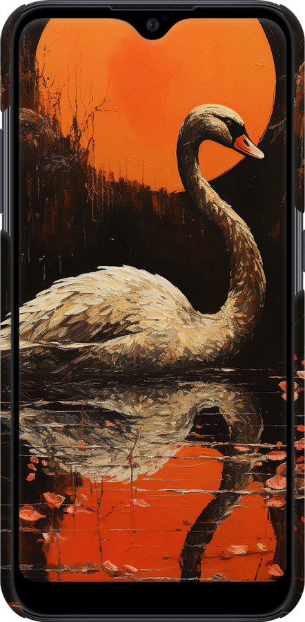 3D пластиковий матовий чехол Лебідь для Samsung Galaxy A01 A015F - 5964m-1842 изображение 