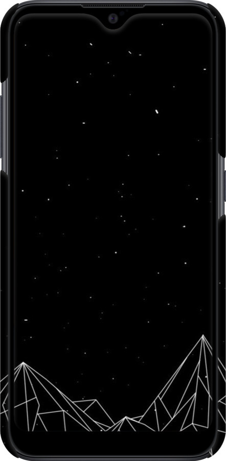 3D пластиковый матовый чехол Черно белые абстрактные горы для Samsung Galaxy A01 A015F - 6437m-1842 изображение 
